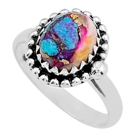 Bague turquoise Spiny Oyster Arizona (Kingman) AAA argent 925 - Taille 57