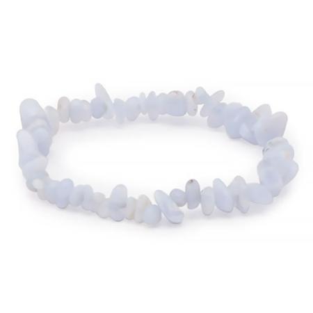 Bracelet calcédoine bleue Namibie AA (perles baroques)