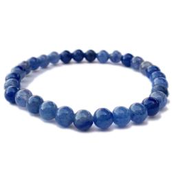 Bracelet quartz bleu ou aventurine bleue Brésil A (boules 5-6mm)