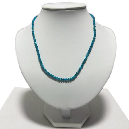 Collier apatite bleue Brésil AA (perles facettées 3-4mm) - 45cm