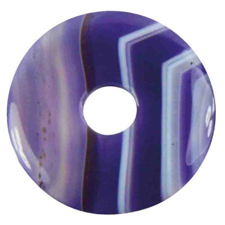 Donut ou PI Chinois agate teintée violette (3cm)