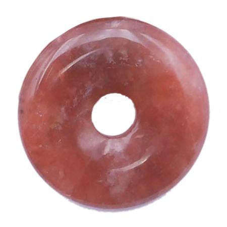 Donut ou PI Chinois quartz fraise (hématoide) - 3cm