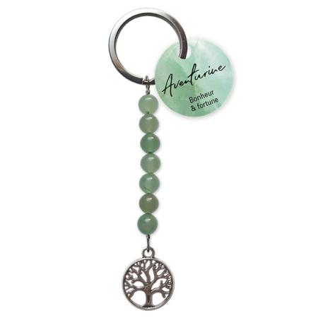 Porte clefs arbre de vie aventurine verte