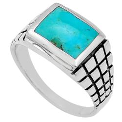 Bague homme Turquoise Arizona argent 925 AA - Taille 67