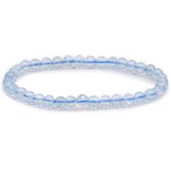 Bracelet topaze bleue Zimbabwe AAA (boules 5-6mm)
