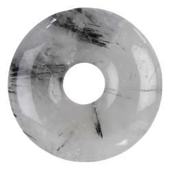 Donut ou PI Chinois quartz inclusions de tourmaline Brsil A (30mm)