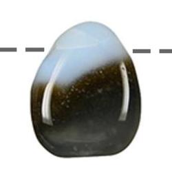 Pendentif opale blanche Prou A (pierre troue) + cordon