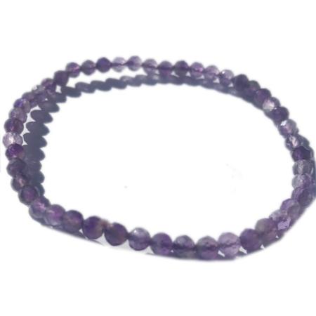 Bracelet améthyste A (perles facettées 3-4mm)