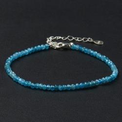 Bracelet apatite bleue perles facettées argent 925