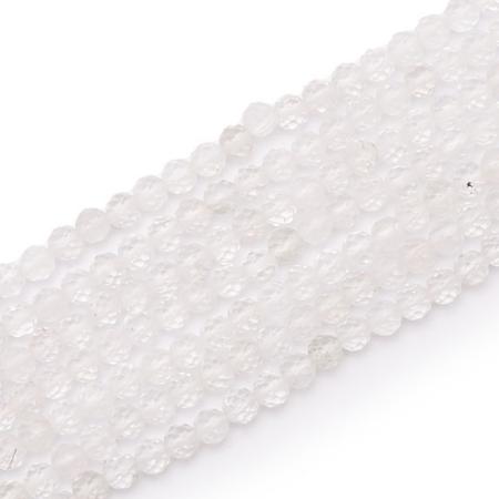 Fil cristal de roche Brésil AA perles facettées 3-4mm