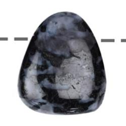 Pendentif Gabbro (Merlinite mystique) Madagascar A pierre troue + cordon 