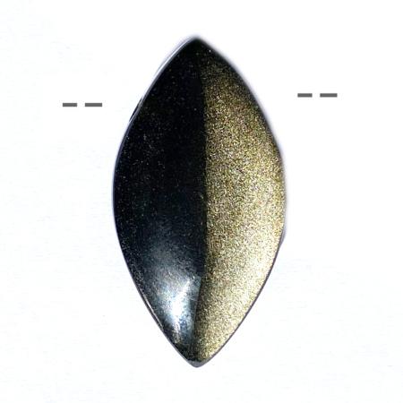 Pendentif obsidienne dorée AAA pierre trouée + cordon en cuir
