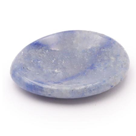 Pierre pouce quartz bleu ou aventurine bleue