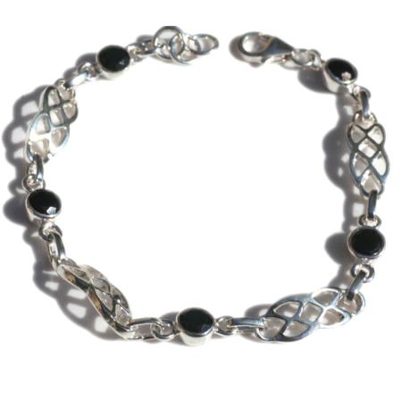 Bracelet onyx noir argent 925