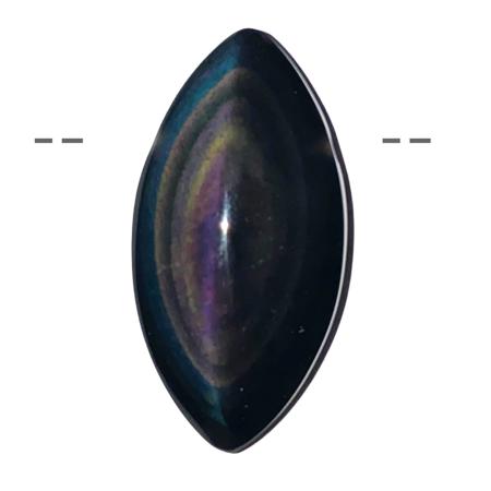 Pendentif obsidienne oeil céleste AAA pierre trouée + cordon en cuir
