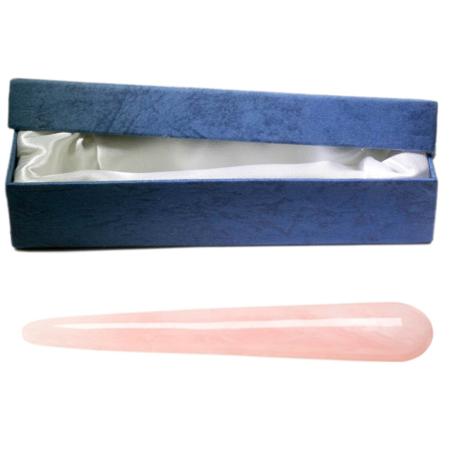 Baton de massage quartz rose + boite de rangement