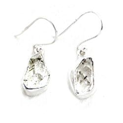 Boucles d'oreilles cristal diamant Herkimer Pakistan AA argent 925