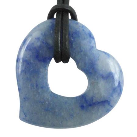 Donut coeur 30mm quartz bleu