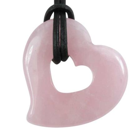 Donut coeur 30mm quartz rose