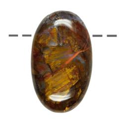 Pendentif piétersite ovale Chine AAA (pierre trouée) + cordon en cuir