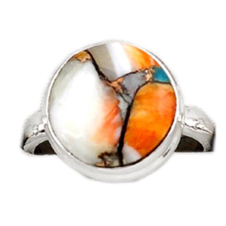 Bague turquoise Spiny Oyster Arizona (Kingman) AAA argent 925 - Taille 62