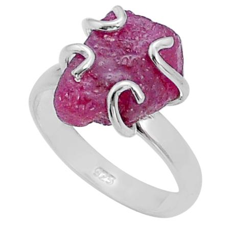 Bague rubis Inde argent 925 AA - Taille 56