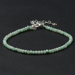 Bracelet amazonite perles facettées argent 925