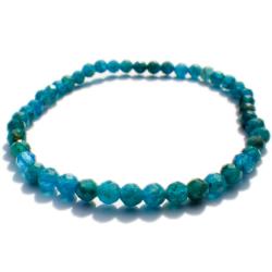 Bracelet apatite bleue Madagascar A (perles facettées 3-4mm)