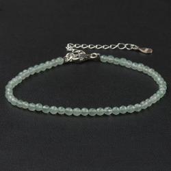 Bracelet aventurine verte perles facettées argent 925
