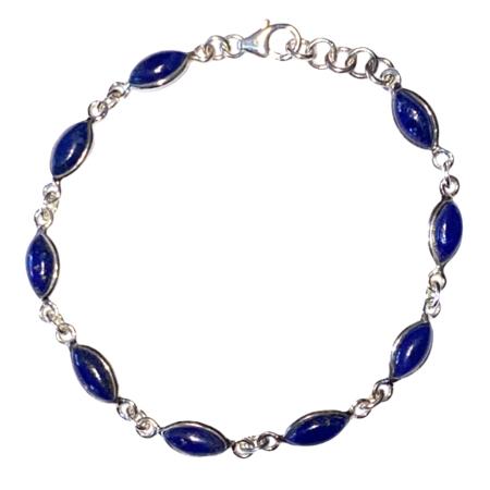 Bracelet lapis lazuli Afghanistan AA argent 925
