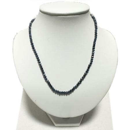 Collier saphir bleu Inde AA (perles facettées 3-4mm) - 45cm