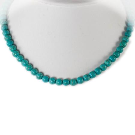 Collier turquenite Chine A (boules 8mm) - 45cm