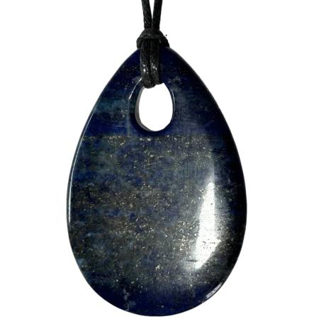 Pendentif lapis lazuli Afghanistan A (pierre percée) + cordon