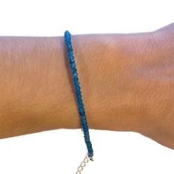 Bracelet apatite bleue perles facettées argent 925