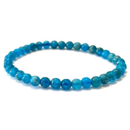 Bracelet taille enfants apatite bleue AA (boules 3-4mm)