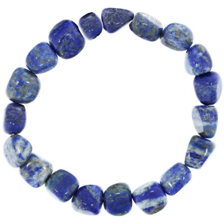 Bracelet lapis lazuli (pierres roulées) 10-12mm