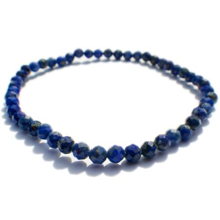 Bracelet lapis lazuli Afghanistan A (perles facettées 3-4mm)
