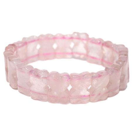 Bracelet quartz rose (pierres taillées)