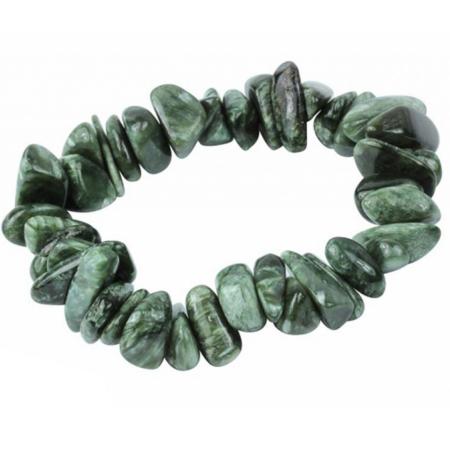 Bracelet séraphinite verte Russie A (pierres baroques)