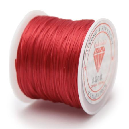 Fil élastique rouge 0,5mm - 50m