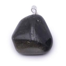 Pendentif obsidienne dore Mexique A (pierre roule)