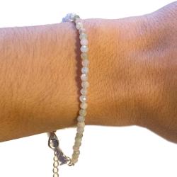 Bracelet béryls multicolores perles facettées argent 925
