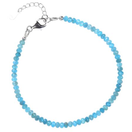 Bracelet apatite bleue extra argent 925
