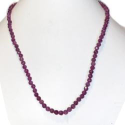 Collier rubis (perles facettées 3-4mm) -45cm