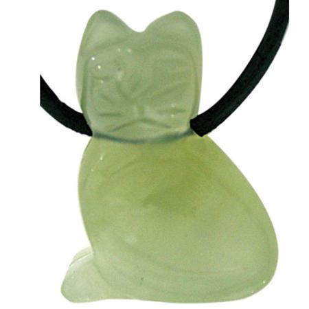 Pendentif chat 25mm jade vert de Chine A