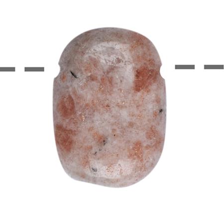 Pendentif pierre de soleil rectangulaire Inde A (pierre trouée) + cordon cuir