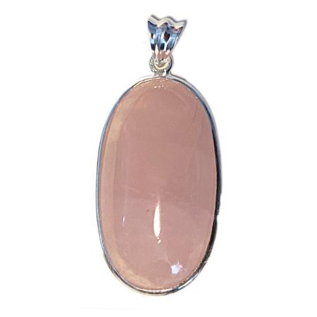 Pendentif quartz rose argent 925