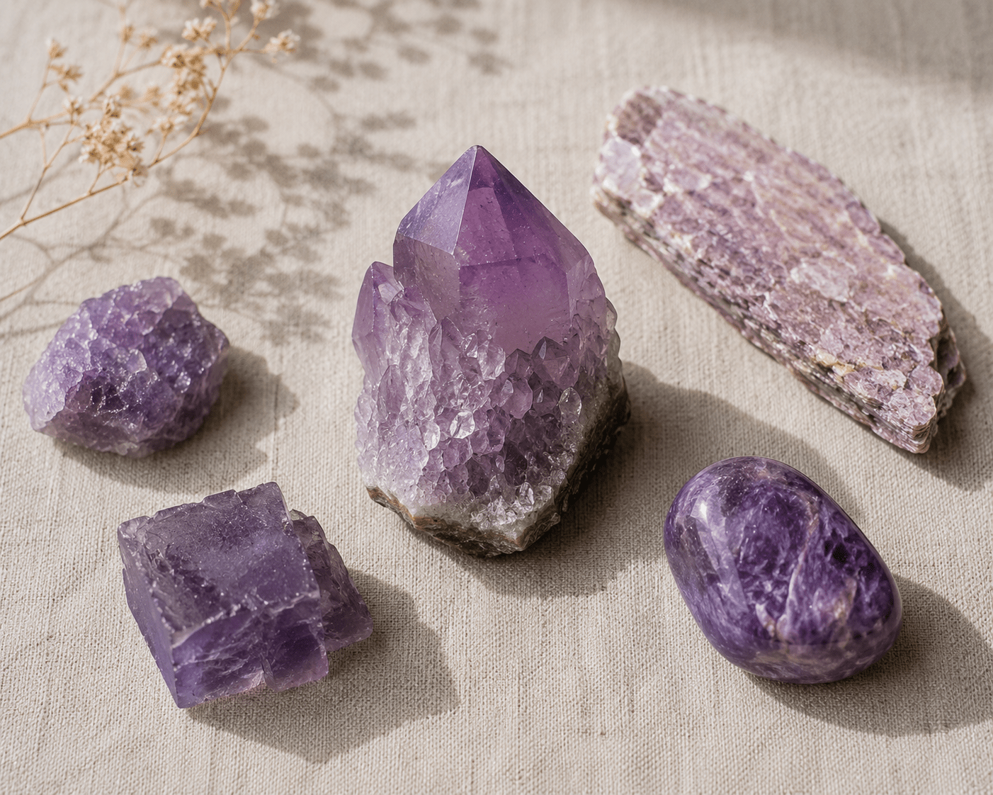 Pierre violette : 10 cristaux violets et leur signification en lithothérapie - La Boite à Cailloux