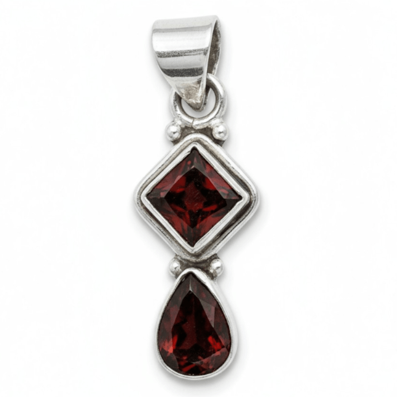 Pendentifs grenat - La Boite à Cailloux