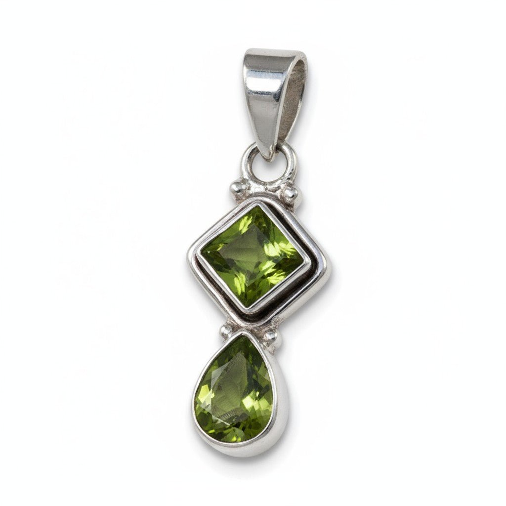 Pendentifs péridot - La Boite à Cailloux
